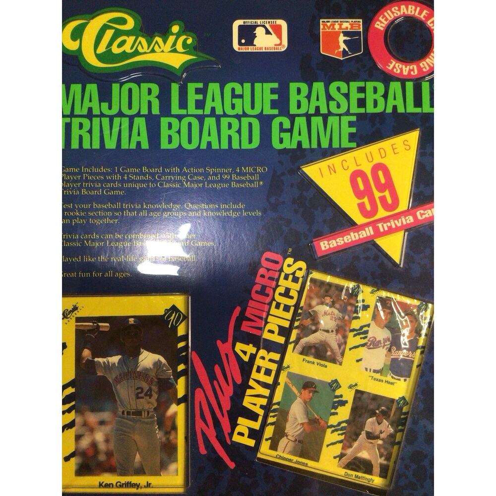 1990 Classic MLB Major League Baseball Trivia Board Game incl 99 trivia cards